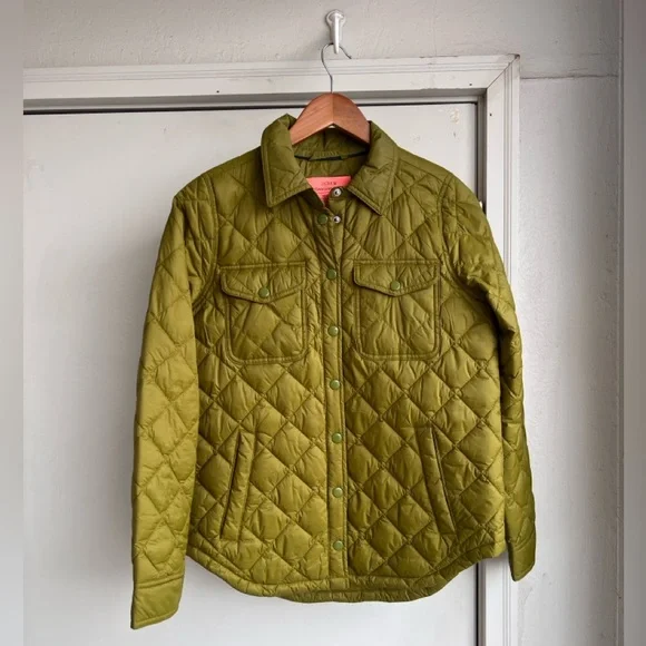 J. Crew Olive Green Puffer Jacket - Picture 1 of 14
